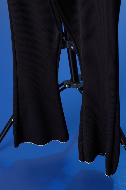 Siyah Beauty Yazı Nakışlı İspanyol Paça Kız Çocuk Tayt 18178