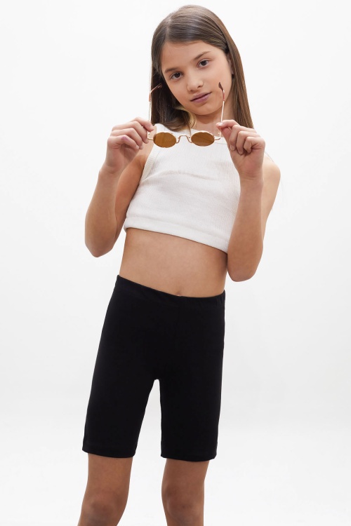 Siyah Beli Lastikli Kız Çocuk Şort Tayt 18172