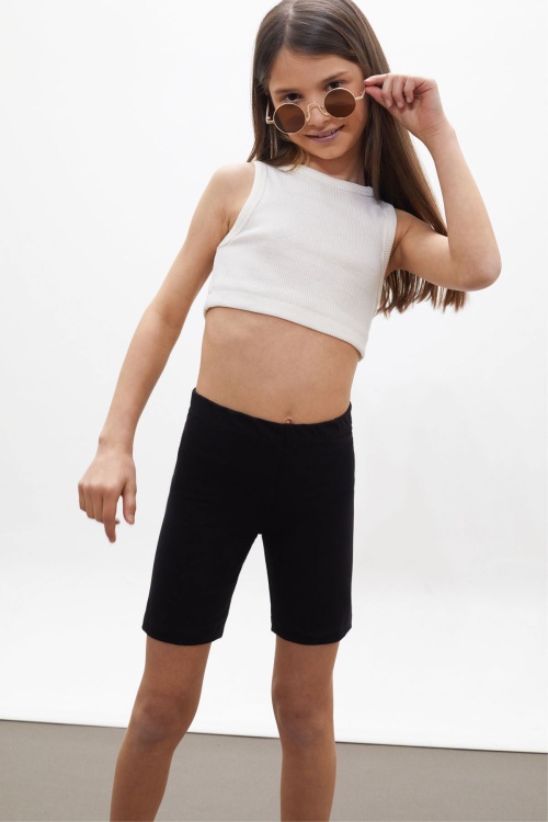 Siyah Beli Lastikli Kız Çocuk Şort Tayt 18172