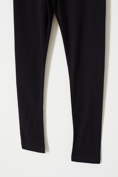 Siyah Çiçek Nakış Detaylı Kız Çocuk Tayt 18306