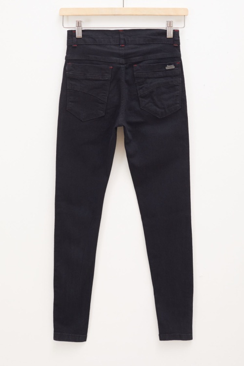 Siyah Erkek Çocuk Düz Dar Paça Jean Pantolon 12-17 Yaş 18227