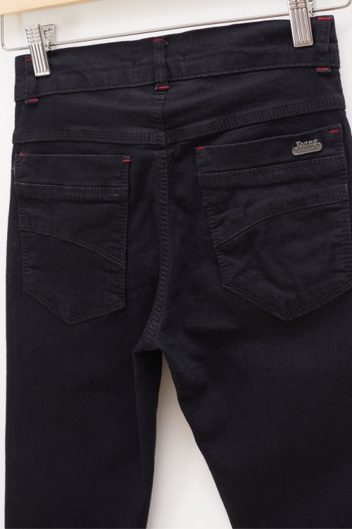 Siyah Erkek Çocuk Düz Dar Paça Jean Pantolon 12-17 Yaş 18227