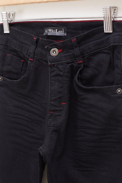 Siyah Erkek Çocuk Düz Dar Paça Jean Pantolon 12-17 Yaş 18227