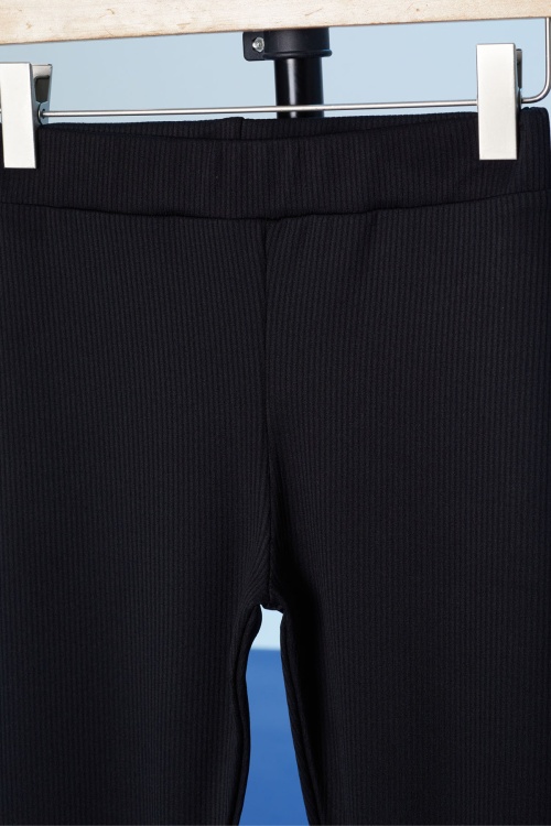 Siyah Fitilli Lastikli Bel Kız Çocuk Düz Tayt 18289