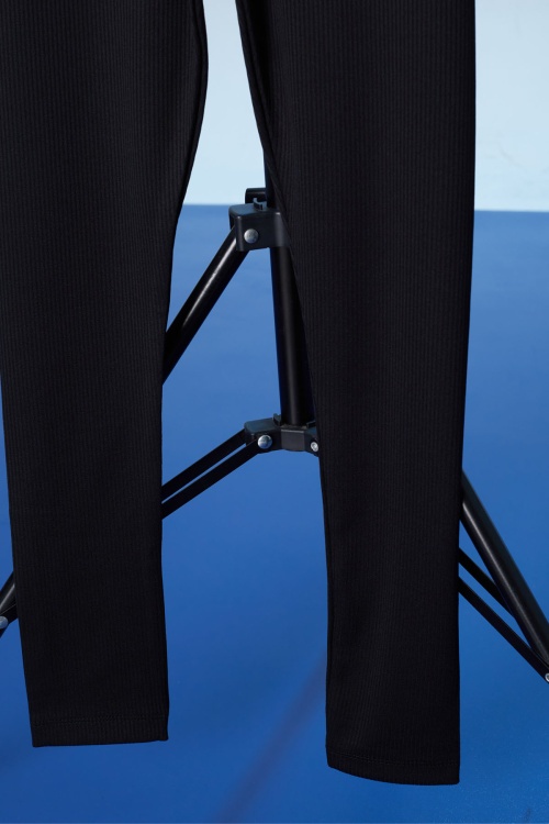 Siyah Fitilli Lastikli Bel Kız Çocuk Düz Tayt 18289