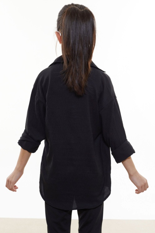 Siyah Kız Çocuk Gömlek 17967