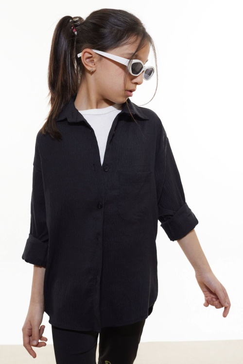 Siyah Kız Çocuk Gömlek 17967