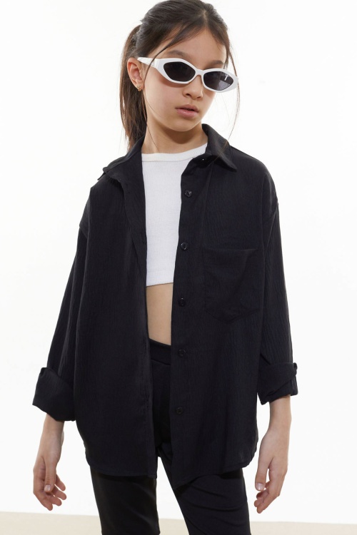 Siyah Kız Çocuk Gömlek 17967