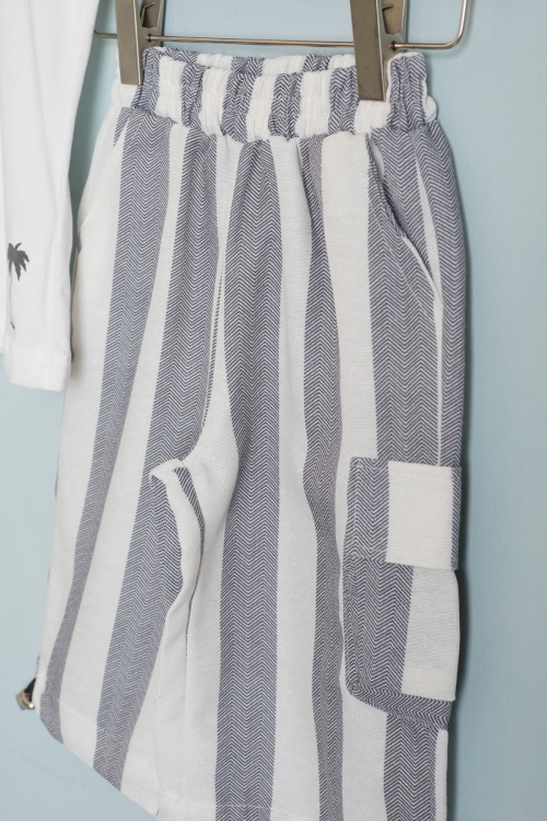 Siyah Outfit Baskılı Tişörtlü Erkek Çocuk Şortlu Takım 18457