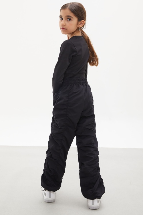 Siyah Şerit Dikişli Kız Paraşüt Pantolon 18029