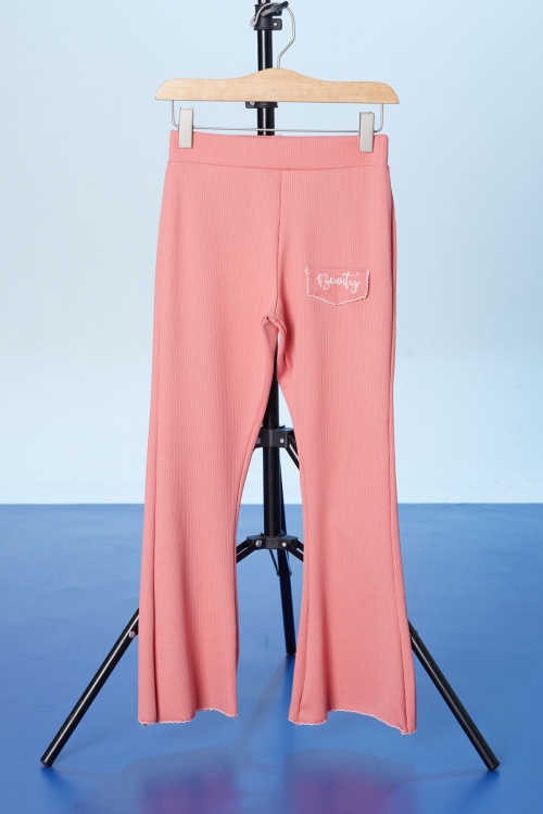 Somon Beauty Yazı Nakışlı İspanyol Paça Kız Çocuk Tayt 18181