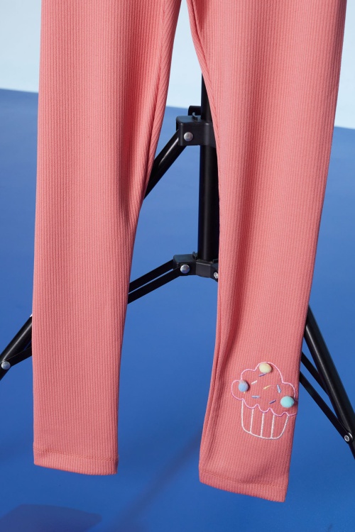 Somon Cupcake Nakışlı Fitilli Kız Çocuk Tayt 18281