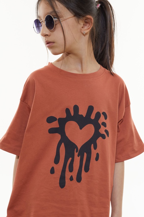 Taba Kalp Desenli Kız Çocuk Takım 18331