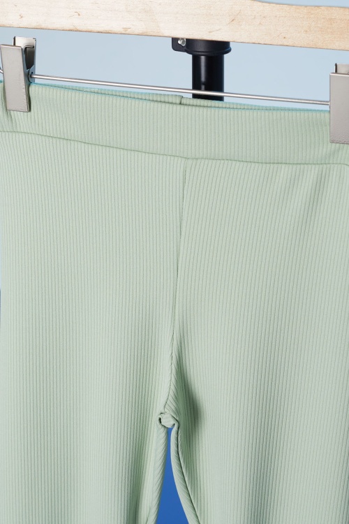 Yeşil Fitilli Lastikli Bel Kız Çocuk Düz Tayt 18290