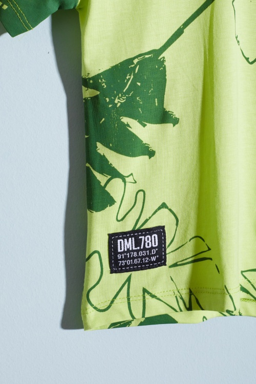 Yeşil Yaprak Baskılı Erkek Çocuk Şortlu Takım 18534