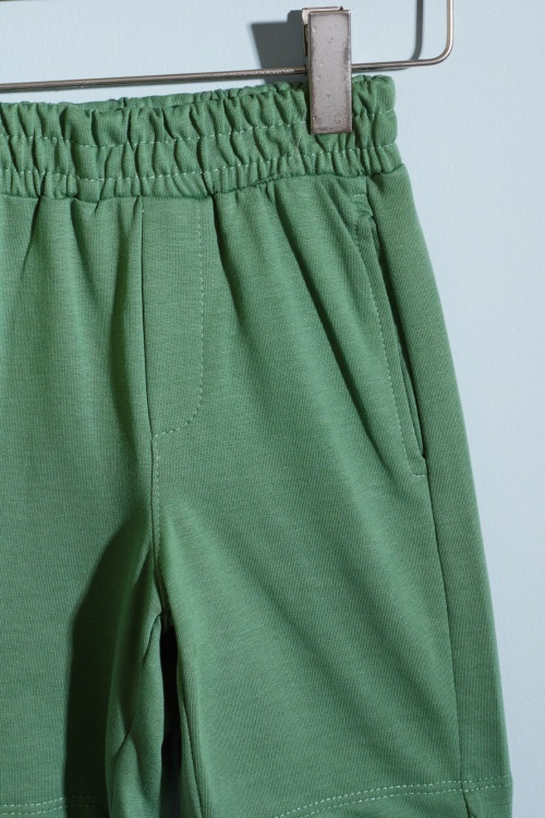 Yeşil Yaprak Baskılı Erkek Çocuk Şortlu Takım 18534