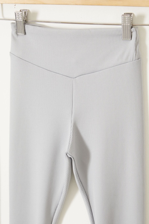 Yüksek Bel 2li Fitilli Kız Çocuk Tayt Siyah-Gri 18080