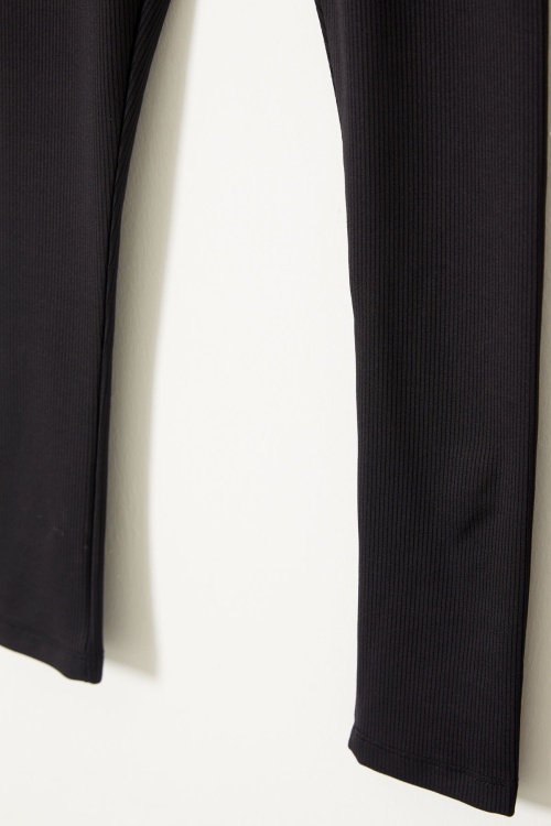 Yüksek Bel 2li Fitilli Kız Çocuk Tayt Siyah-Somon 18082