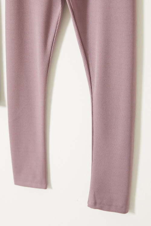 Yüksek Bel 2li Fitilli Kız Çocuk Tayt Siyah-Somon 18082