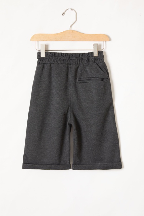 Antrasit Erkek Çocuk Beli Lastikli Basic Şort 19043