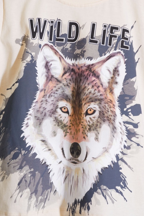 Antrasit Kurt Baskı Bisiklet Yaka Erkek Çocuk Şortlu Takım 18678