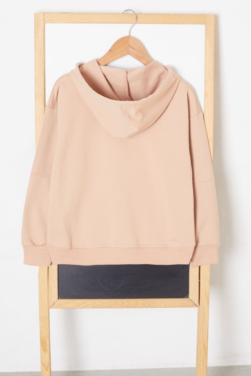 Bej Erkek Çocuk Kapüşonlu Okul Hırkası 19205