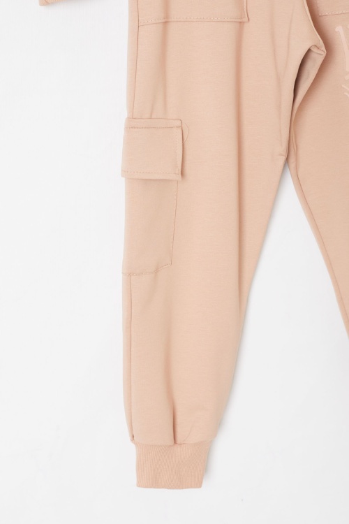 Bej Keep Read Yazılı Erkek Çocuk Kapüşonlu Takım 19315