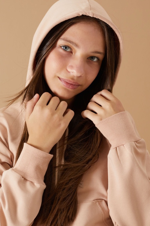 Bej Keep Read Yazılı Kız Çocuk Kapüşonlu Takım 19312