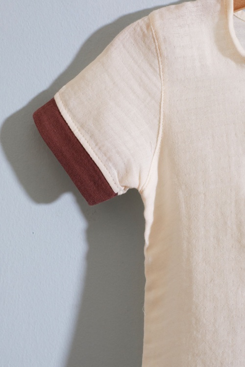 Bordo Hayvan Baskılı Şortlu Erkek Bebek Müslin Takım 18820