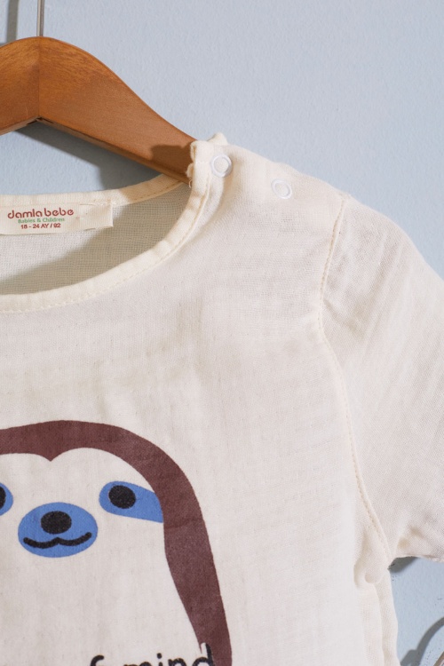 Bordo Hayvan Baskılı Şortlu Erkek Bebek Müslin Takım 18820