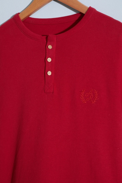 Bordo Kısa Kollu Düğmeli Tişörtlü Erkek Çocuk Şortlu Takım 18639