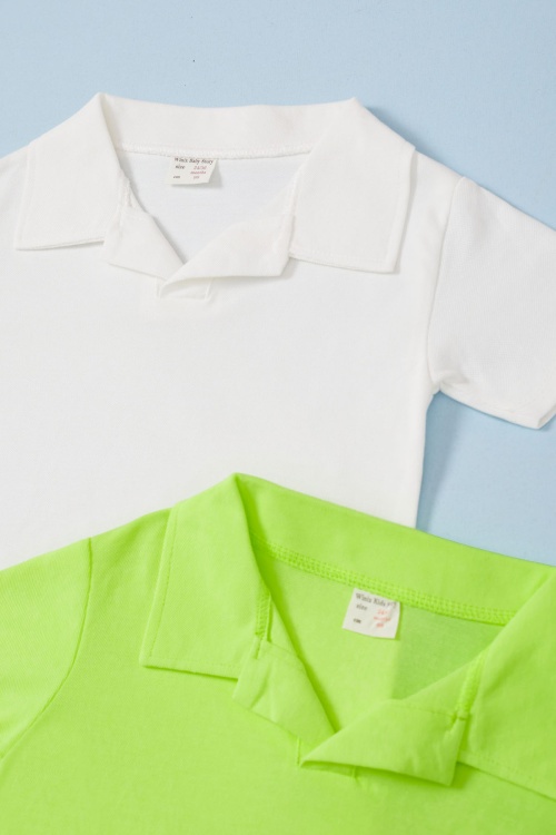 Erkek Bebek Polo Yaka 2li Kısa Kol Tişört