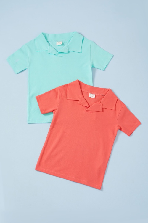 Erkek Bebek Polo Yaka 2li Kısa Kol Tişört