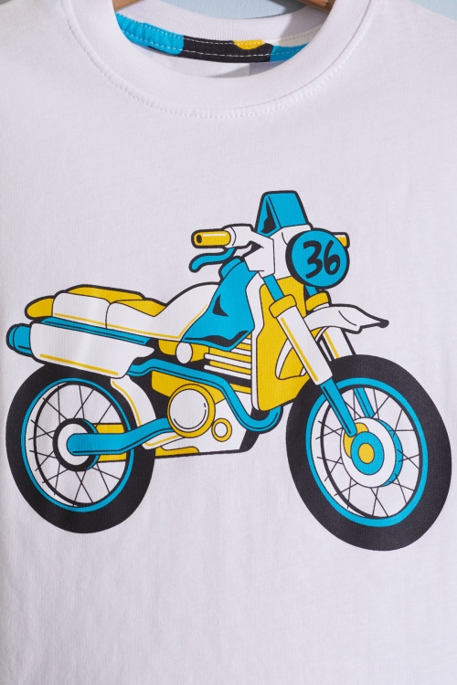 Erkek Çocuk Ekru Baskılı Kamuflaj Desenli Şortlu Takım 18668