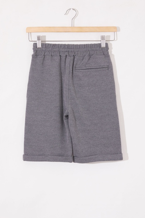 Füme Erkek Çocuk Beli Lastikli Basic Şort 18805