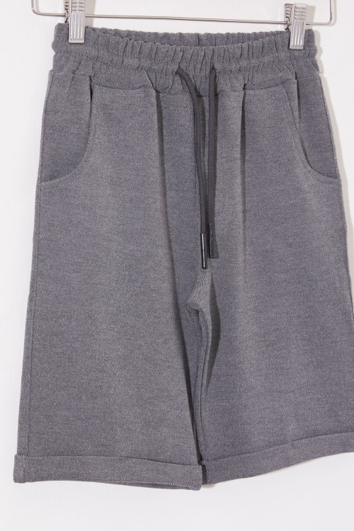 Füme Erkek Çocuk Beli Lastikli Basic Şort 18805