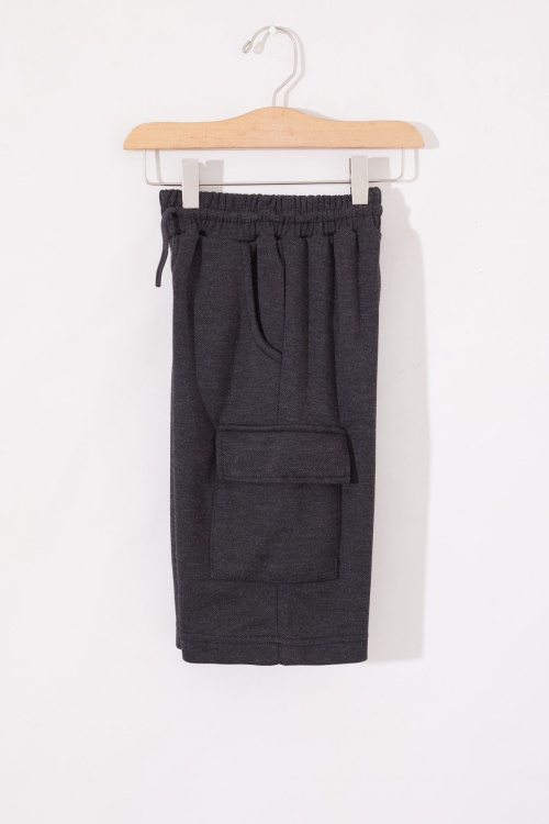 Füme Kargo Cepli Erkek Çocuk Beli Lastikli Şort 19018