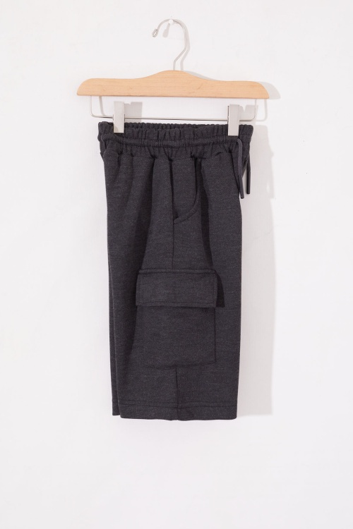 Füme Kargo Cepli Erkek Çocuk Beli Lastikli Şort 19018