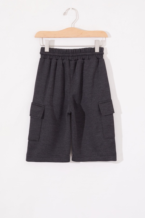 Füme Kargo Cepli Erkek Çocuk Beli Lastikli Şort 19018