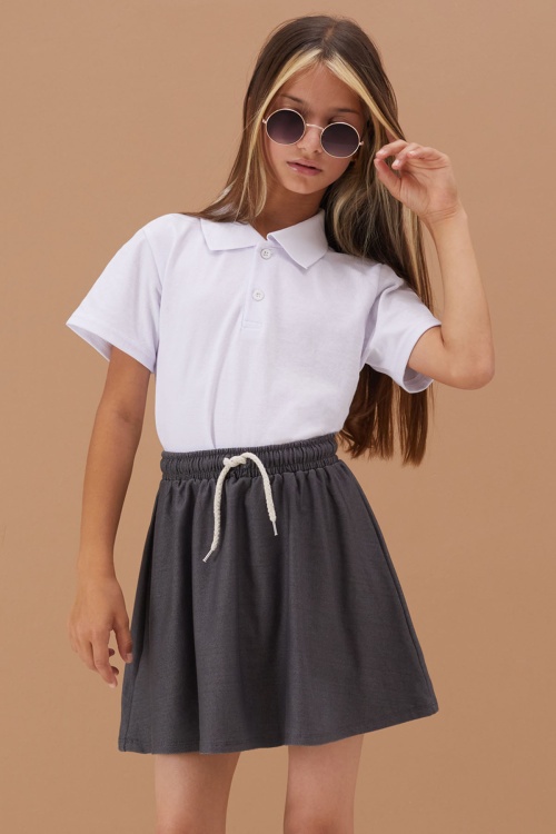 Füme Lastikli Bel Kız Çocuk Tenis Etek 19134