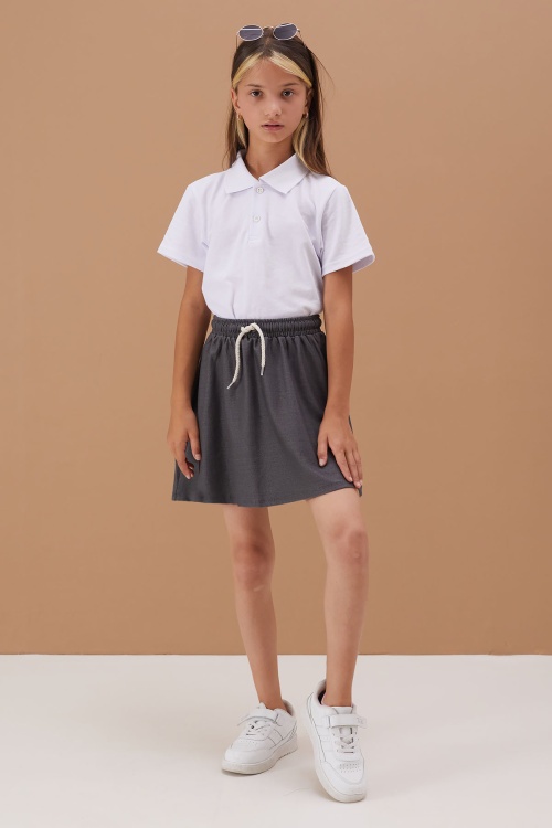 Füme Lastikli Bel Kız Çocuk Tenis Etek 19134