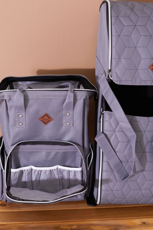 Gri Bebek Taşıma Çantası ve Termal Bakım Seti Çantası 2li Set 19209