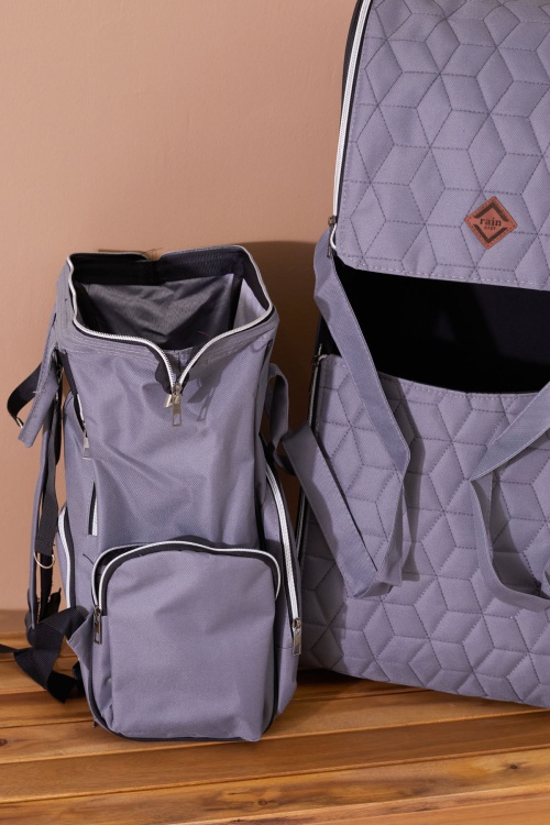 Gri Bebek Taşıma Çantası ve Termal Bakım Seti Çantası 2li Set 19209