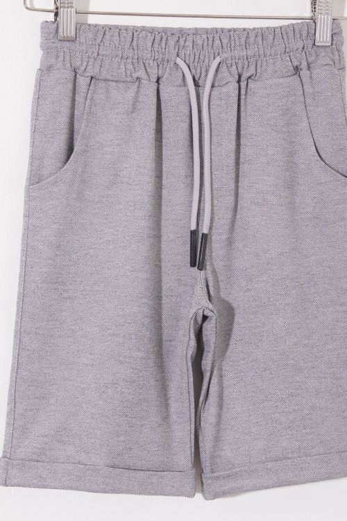 Gri Erkek Çocuk Beli Lastikli Basic Şort 18803