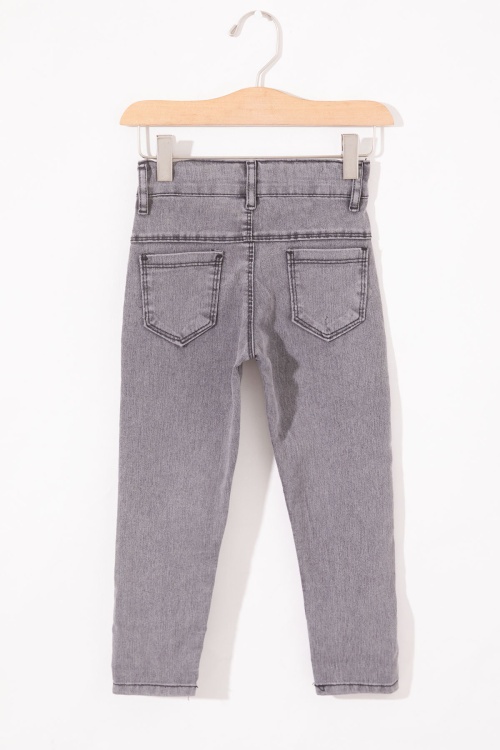 Gri Kaplan Baskılı Fermuarlı Jean Gömlekli Erkek Çocuk Takım 18980