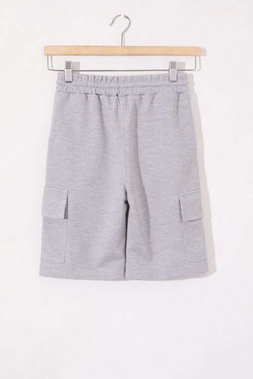 Gri Kargo Cepli Erkek Çocuk Beli Lastikli Şort 18800