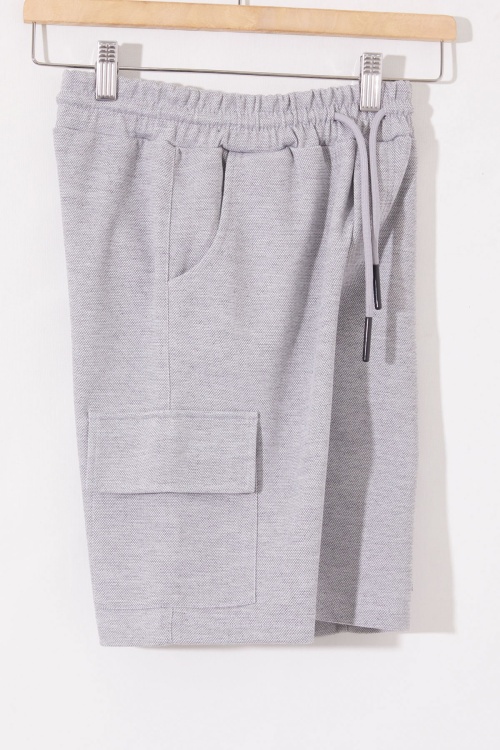 Gri Kargo Cepli Erkek Çocuk Beli Lastikli Şort 18800