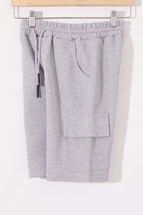 Gri Kargo Cepli Erkek Çocuk Beli Lastikli Şort 18800