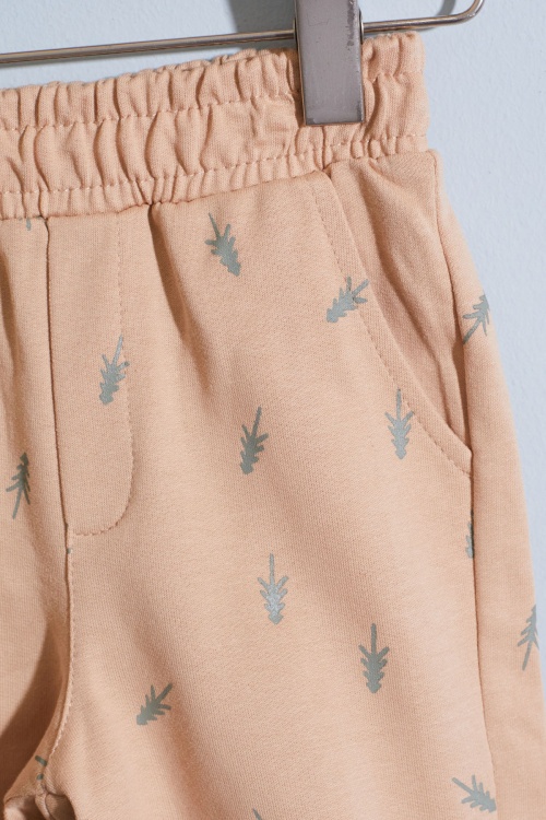 Haki Çam Ağacı Desenli Şortlu Tişörtlü Erkek Çocuk Takım 18870