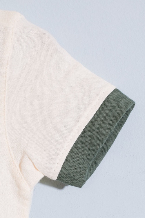 Haki Hayvan Baskılı Şortlu Erkek Bebek Müslin Takım 18823